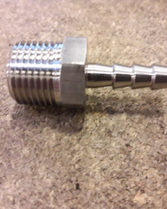 Hose nozzle SST/acid proof 1/2" x 8mm f/Husky pump